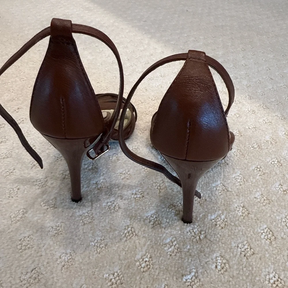Steve Madden Alanaa Strappy Brown Leather Heels Size 7M